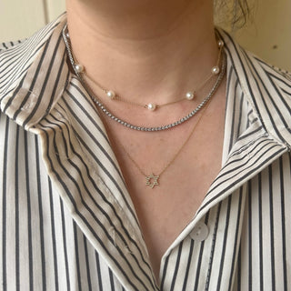 Bezel Diamond Star of David Necklace  Lindsey Leigh Jewelry.
