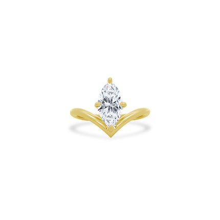 Marquise Cut Solitaire on V Band  Lindsey Leigh Jewelry.