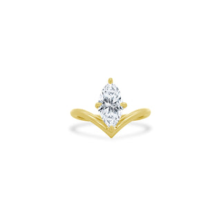 Marquise Cut Solitaire on V Band  Lindsey Leigh Jewelry.

