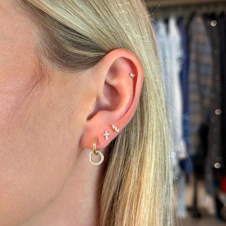 Mini Pave Cross Stud Lifestyle 3
