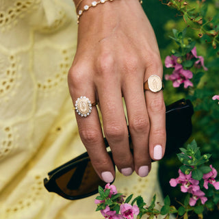 Miraculous Medal Diamond Ring   Lindsey Leigh Jewelry, Houston, TX
