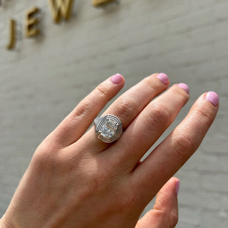Multi Bezel Set Radiant Cut Solitaire  Lindsey Leigh Jewelry.
