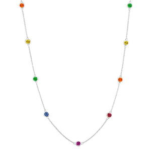 Multi Gemstones by the Yard Necklace   Lindsey Leigh Jewelry
