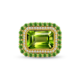 Nicole Peridot and Green Tourmaline Gemstone Ring
