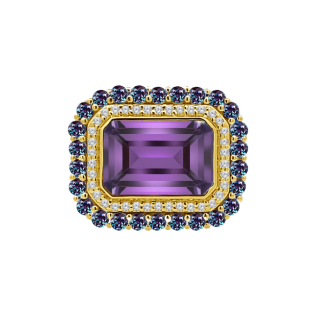 Nicole Amethyst and Alexandrite Gemstone Ring - Lindsey Leigh Jewelry, Houston, TX