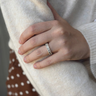 North South Emerald Cut Diamond Band Lifestyle
