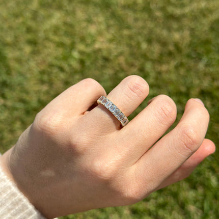 North South Emerald Cut Diamond Band Lifestyle 2