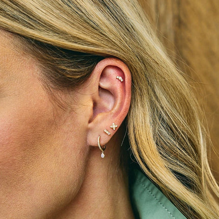 Opal and Diamond Curve Stud Lifestyle 1
