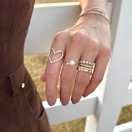 Open heart diamond ring 