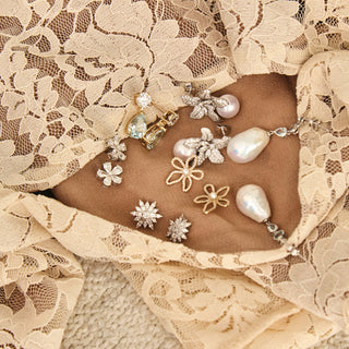 Orchid Pearl Drop Studs
