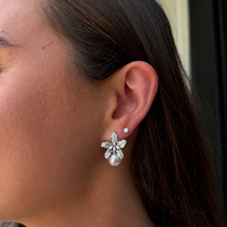 Orchid Pearl Drop Studs
