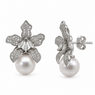 Orchid Pearl Drop Studs
