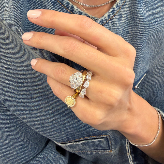 Oval With Half Moon Side Stones Lifestyle 2