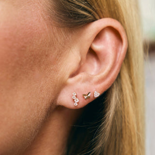 Pave Diamond Heart Flatback Stud

