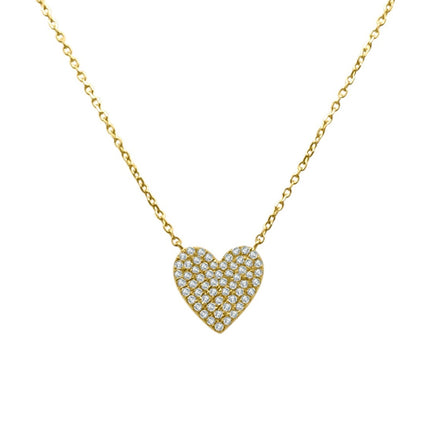 Pave Diamond Heart Necklace