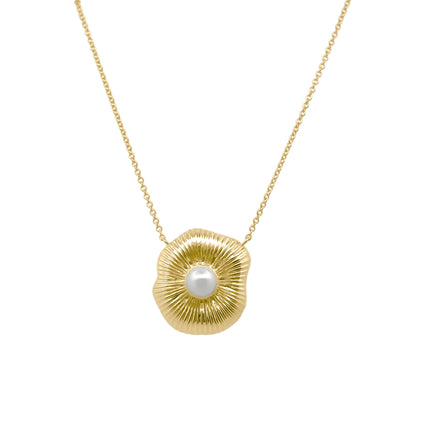 Pearl Lily Pad Necklace