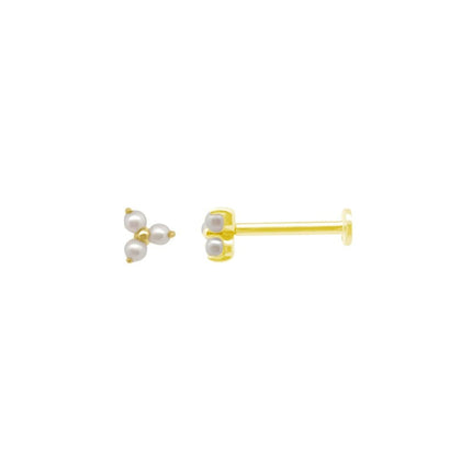 Pearl Trio Flatback Stud
