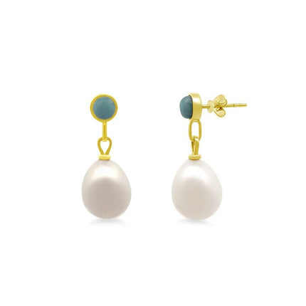 Pearl and Gemstone Drop Studs