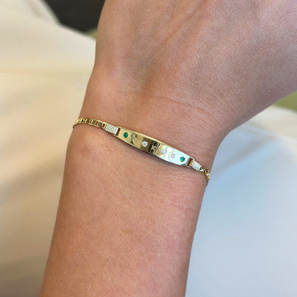Personalized Diamond and Gemstone Bar Bracelet  Lindsey Leigh Jewelry.