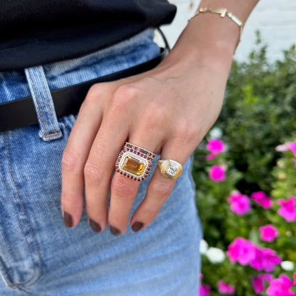 Garnet and Citrine Ring
Gemstone Ring 
Personalized Nicole Ring