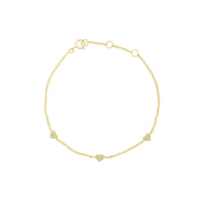 Petite Diamond Heart Station Bracelet