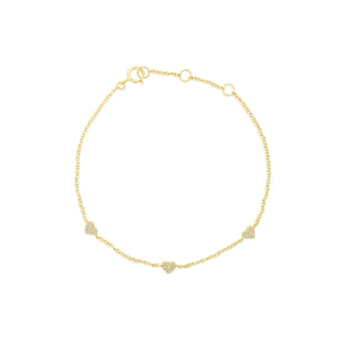 Petite Diamond Heart Station Bracelet
