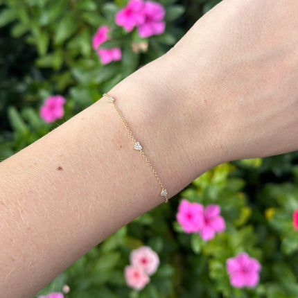 Petite Diamond Heart Station Bracelet Lifestyle 1