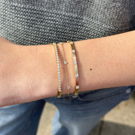 Petite Diamond Heart Station Bracelet Lifestyle 3