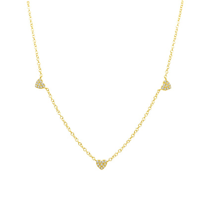 Petite Diamond Heart Station Necklace 