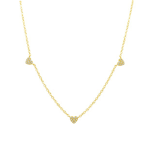 Petite Diamond Heart Station Necklace 
