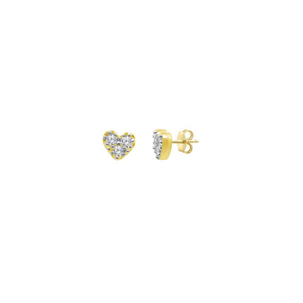 Petite Diamond Heart Studs