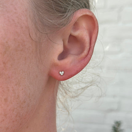 Petite Diamond Heart Studs Lifestyle 2