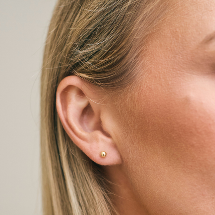 Petite Gold Bead Stud - Lindsey Leigh Jewelry, Houston, TX
