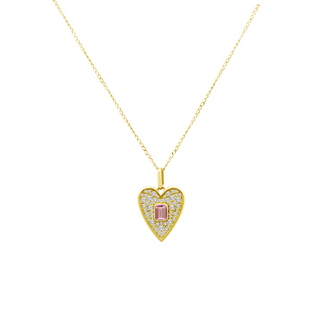 Pink Sapphire and Diamond Heart Necklace   Lindsey Leigh Jewelry, Houston, TX
