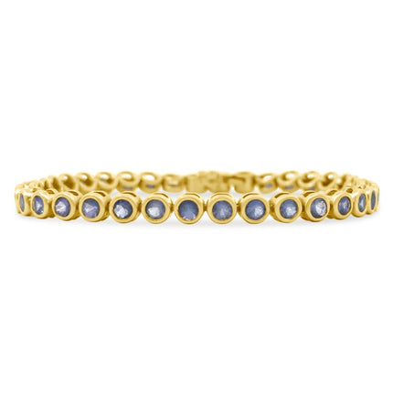 Bezel Set Round Gemstone Tennis Bracelet