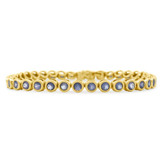 Bezel Set Round Gemstone Tennis Bracelet
