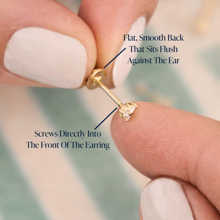 Graduated Pearl and Diamond Flatback Stud
