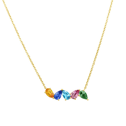 Birthstone Scattered Pear Necklace