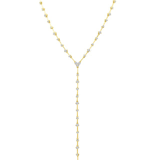 Alternating Scattered Diamond Bar Lariat
