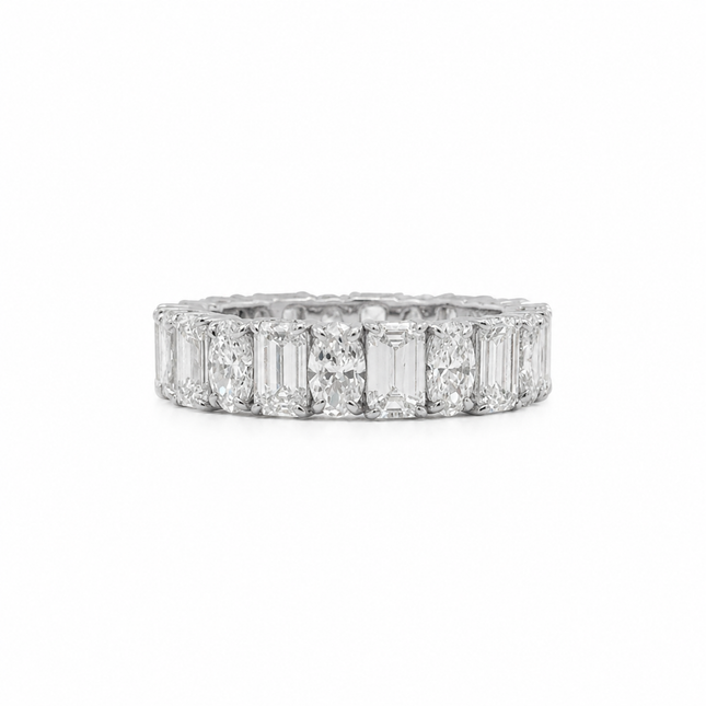 Alternating Emerald Cut and Oval Lab Grown Diamond Eternity Band