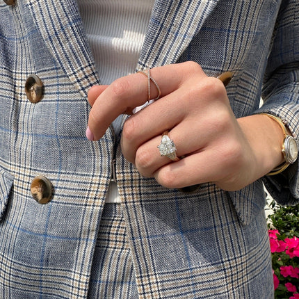 Cushion Cut Diamond With Tapered Baguette Side Stones  Lindsey Leigh Jewelry.
