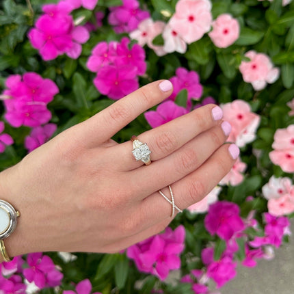 Cushion Cut Diamond With Tapered Baguette Side Stones  Lindsey Leigh Jewelry.