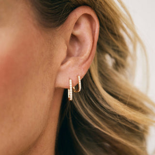 Rectangular Diamond Hoops
