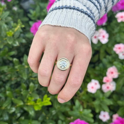 Round Diamond Halo Button Ring Lifestyle 2