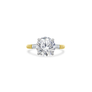 Round with Tapered Baguette Cut Side Stones  Lindsey Leigh Jewelry.
