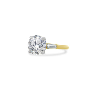 Round with Tapered Baguette Cut Side Stones  Lindsey Leigh Jewelry.
