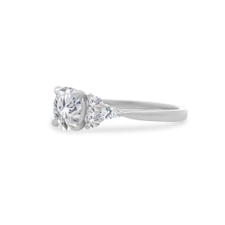 Round with Trio Side Stones  Lindsey Leigh Jewelry.
