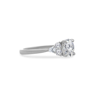 Round with Trio Side Stones  Lindsey Leigh Jewelry.
