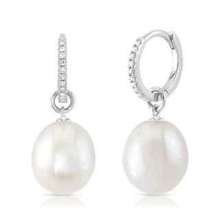 Diamond & Pearl Dangle Earrings  Lindsey Leigh Jewelry.
