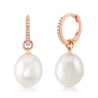 Diamond & Pearl Dangle Earrings  Lindsey Leigh Jewelry.
